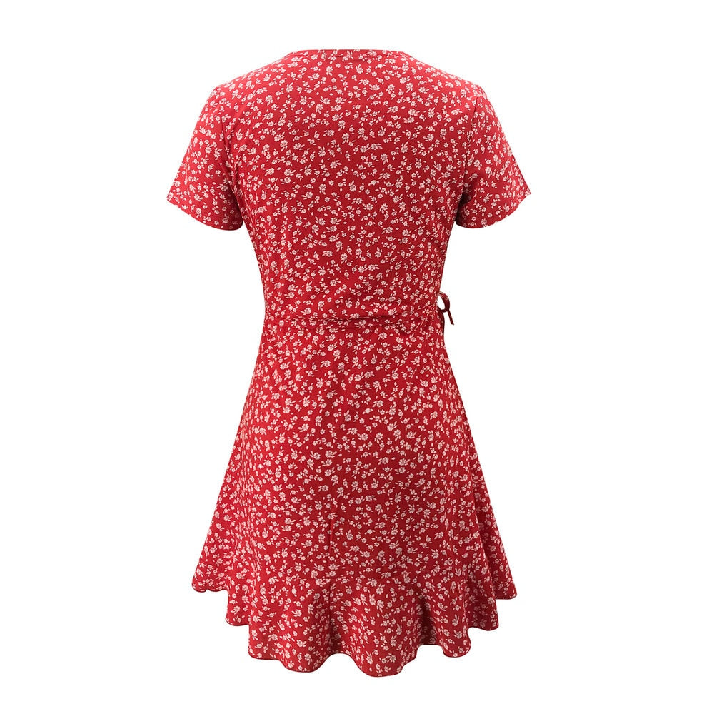 Summer Floral Wrap Dress – The Hot Spot ...
